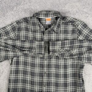 Merrell Button Up Shirt Mens XL Select Opti-Wick Plaid Long Sleeve